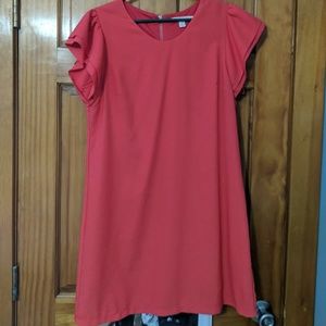 Beautiful bright coral pink mini dress